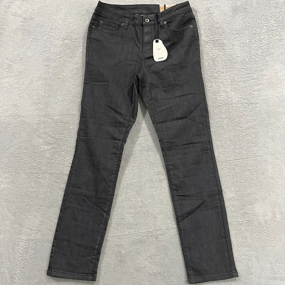 Prana Kayla High Rise Skinny Leg Jeans Womens 6 Black Denim Cotton Dark Wash